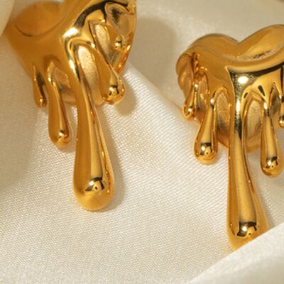 Heart Shape 18K Gold-Plated Earrings
