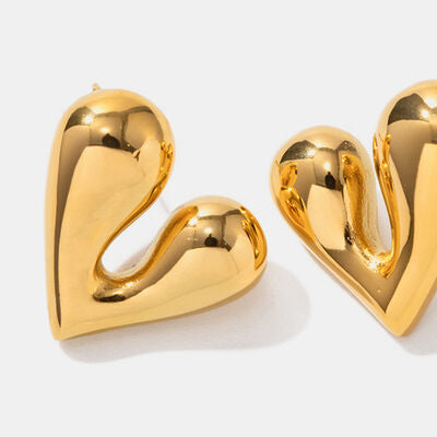 Heart Shape Stainless Steel Stud Earrings